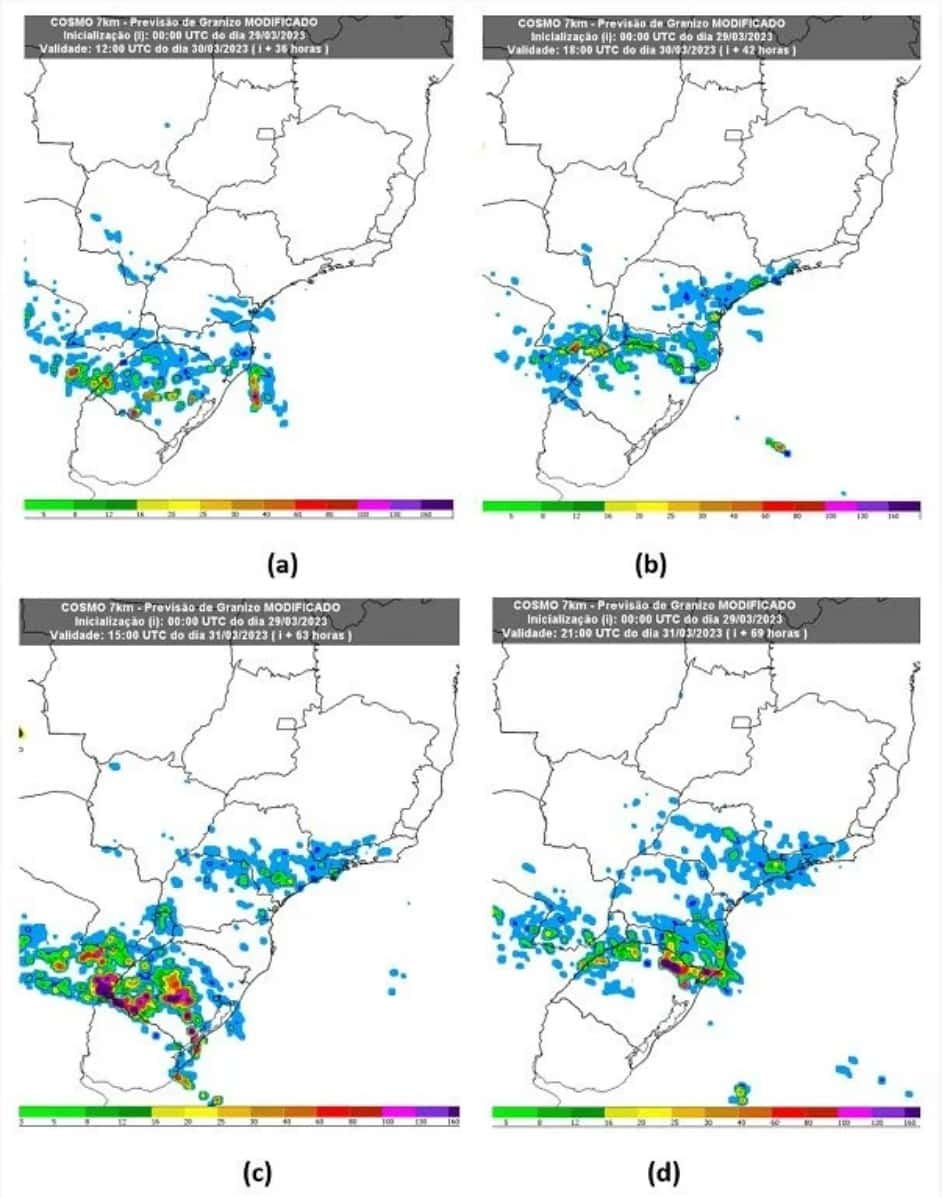 Notícias Agrícolas: Condições Climáticas Severas Ameaçam A Produção Agrícola No Sul Do Brasil - Mapa De Alerta Para Chuvas De Granizo Fonte Inmet