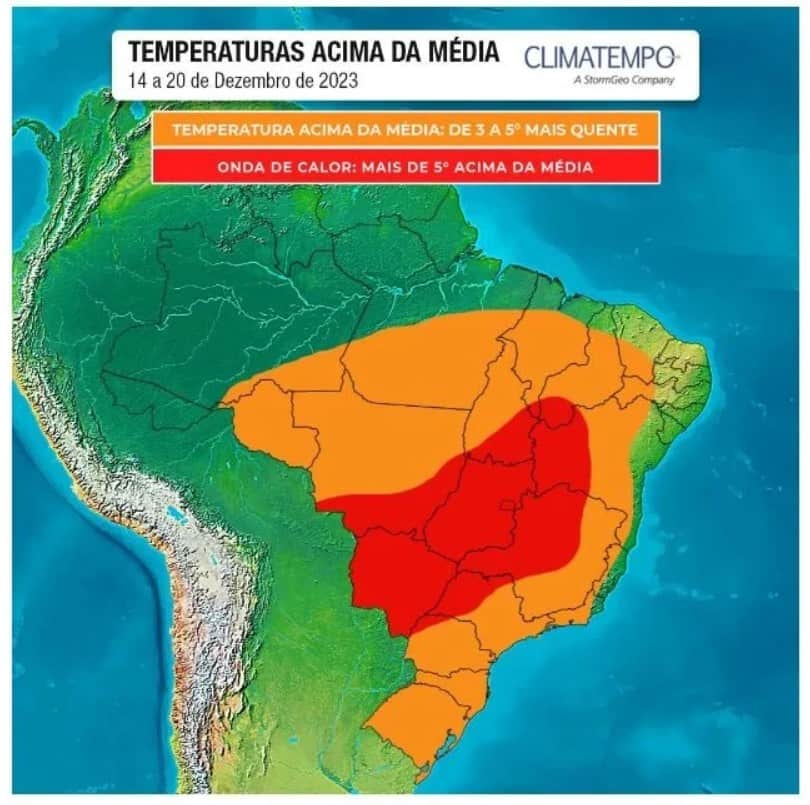 Onda de calor deverá trazer temperaturas acima da média em quase todo o Brasil