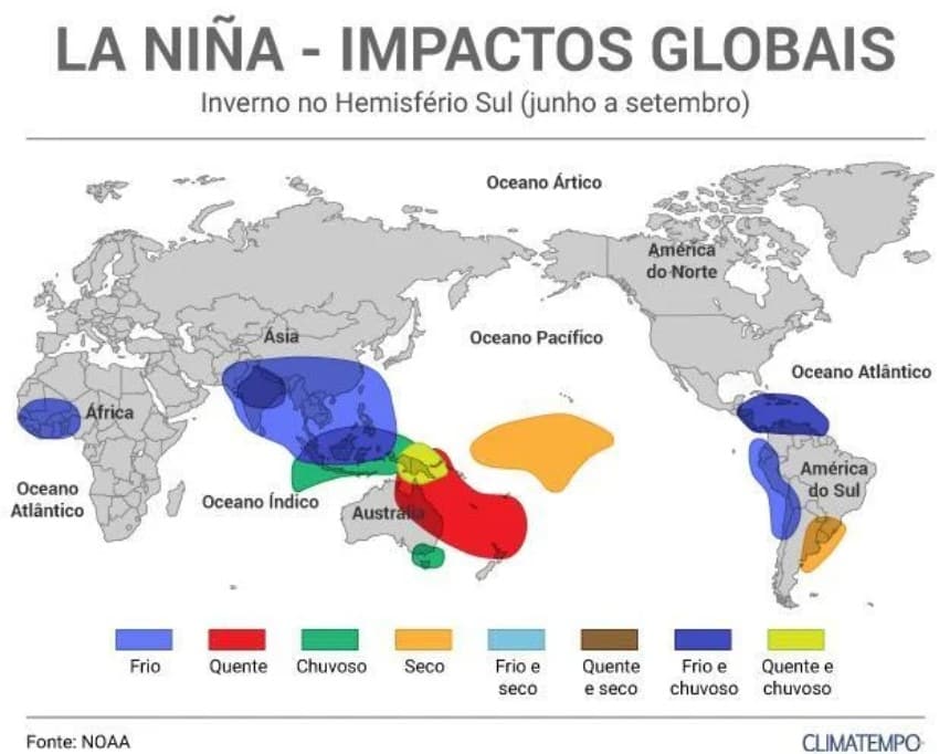 Principais impactos do La Niña no mundo e no Brasil